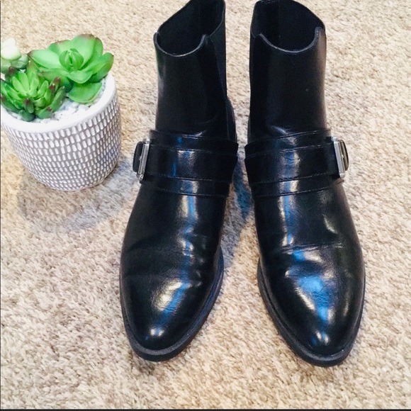 Zara black leather Ankle Boots 7 - Picture 4 of 6